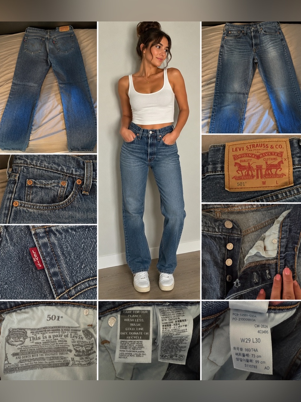 Levi's 501 Original Fit Women’s 29x30 100% Cotton Straight Leg Button Fly
